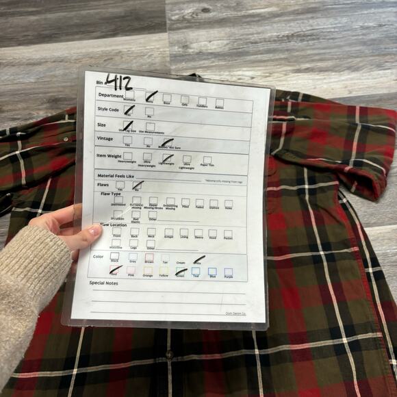 Eddie Bauer‎ Flannel Tartan Plaid Red Green Mens L Tall Button Shirt VIntage 90s - Picture 8 of 8